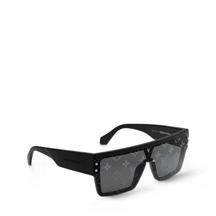 Louis Vuitton LV Waimea L Sunglasses – Black Frame with Monogram Pattern Tinted Lenses