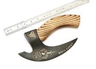 Custom Handmade Carbon Steel Blade Viking Pizza Cutter Axe With Leather Sheath