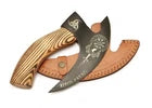 Custom Handmade Carbon Steel Blade Viking Pizza Cutter Axe With Leather Sheath