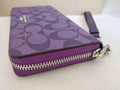 COACH Long Round Zip Wallet with Strap Purple Signature C4452 outlet New