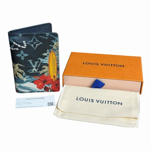 Louis Vuitton NEW Pocket Organizer Monogram Surfin’ Blue Bifold Wallet Premium Inspired Version
