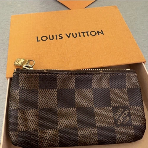 Louis Vuitton Damier Ebene Key Pouch Cles | Designer Coin & Key Purse Set