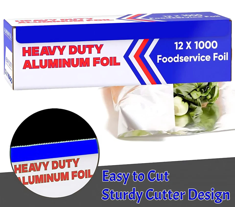 Aluminum Foil Wrap Roll 12 in x 1000 ft Heavy Duty Commercial and Home Use