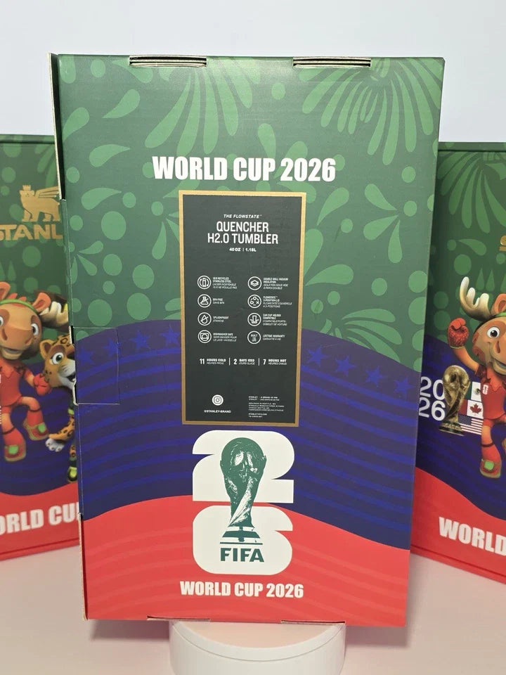 Limited Edition Stanley 40oz Quencher H2.0 FlowState Tumbler - FIFA World Cup 2026 Special Edition with Soccer Straw Topper
