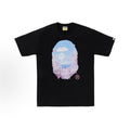Black BAPE Mt. Fuji Sakura Ape Head Tee featuring a graphic of Mt. Fuji with cherry blossoms, from THE EA STORE Essentials collection.
